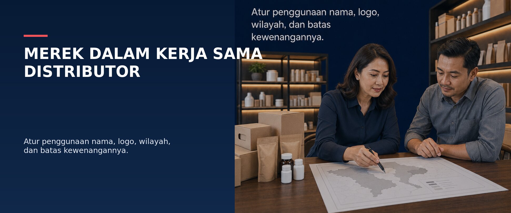 Pemilik merek dan distributor membahas batas penggunaan merek dalam kerja sama